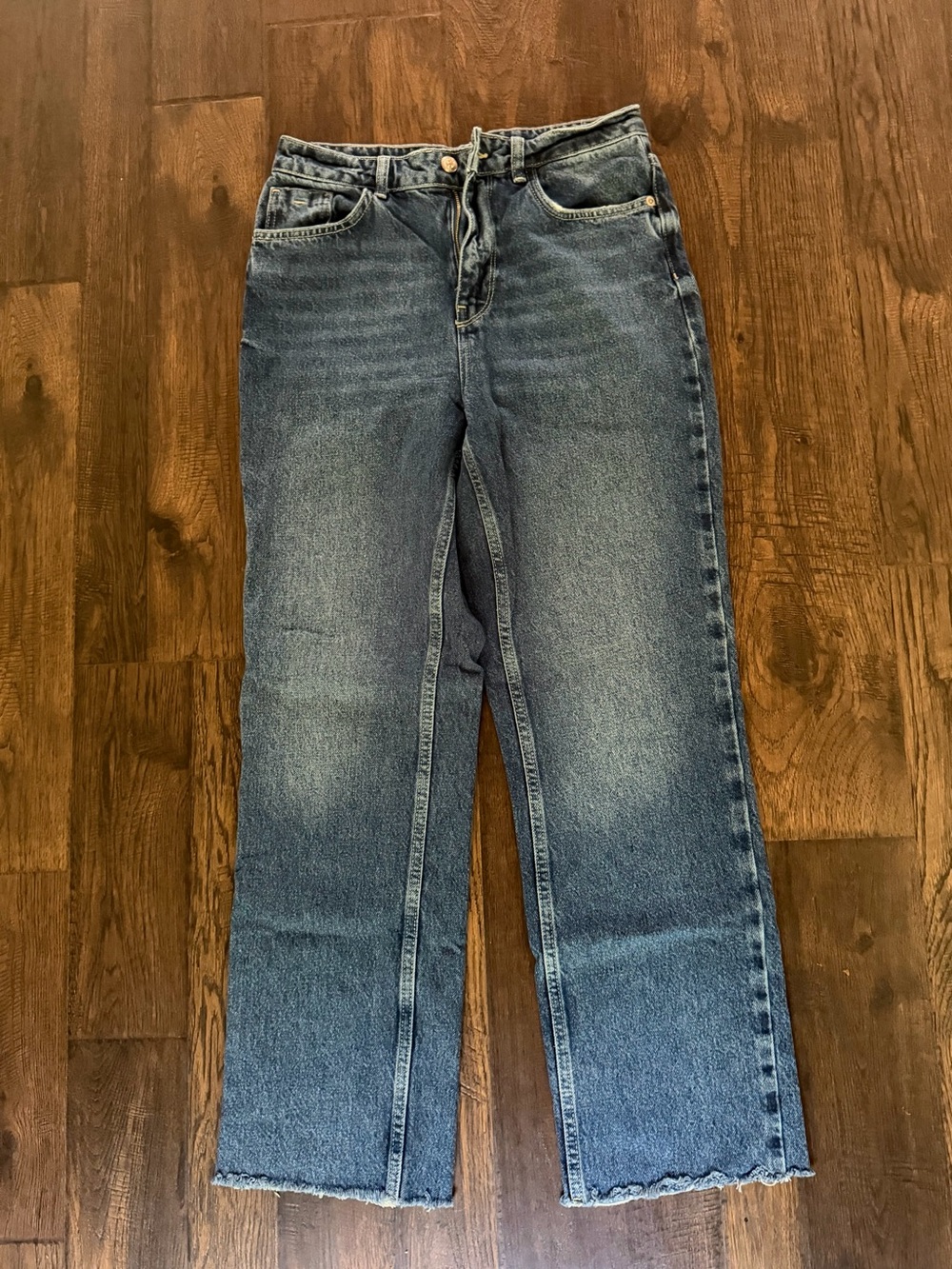 Zara Blue High-Waist Straight Leg Jeans - Women